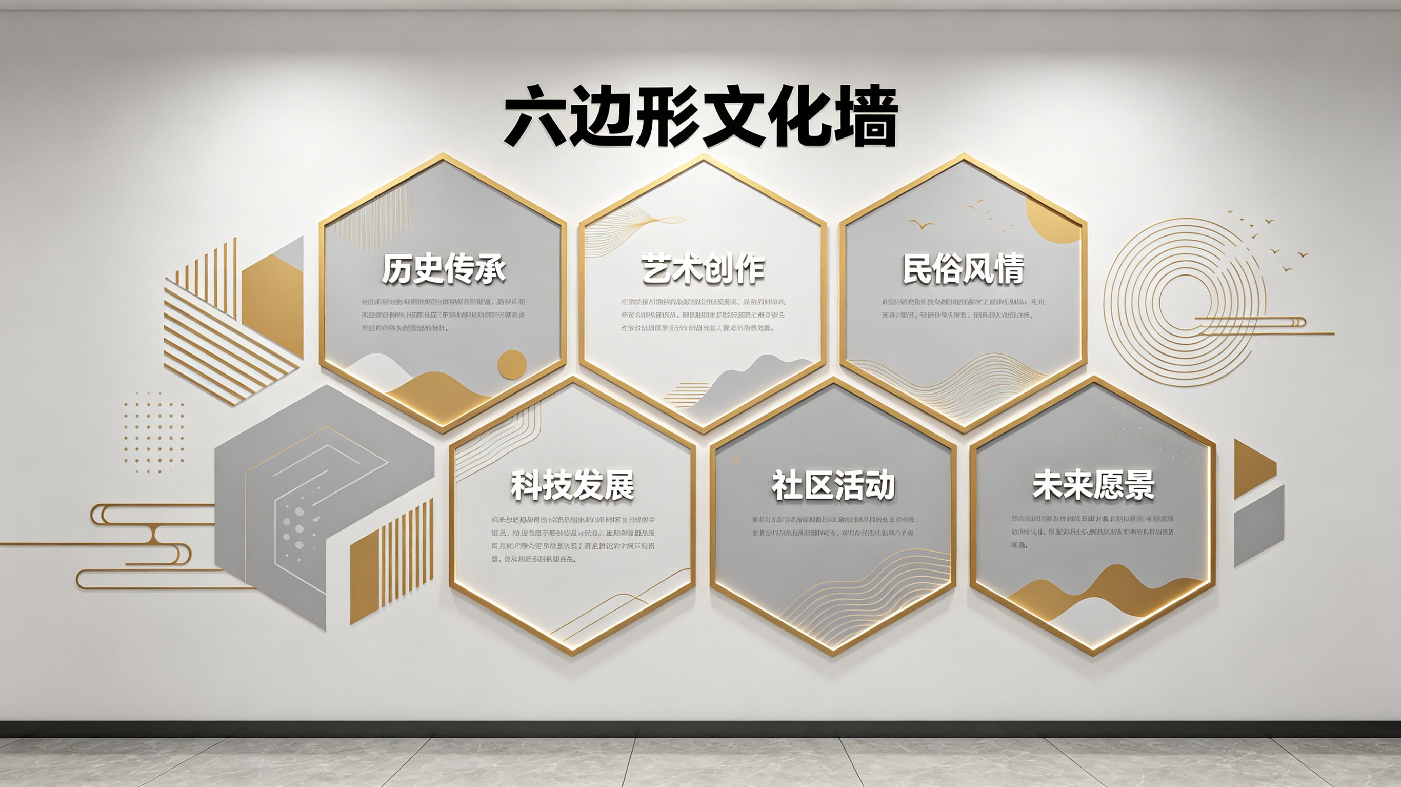 新干县企业文化墙 | 六边形信息美学